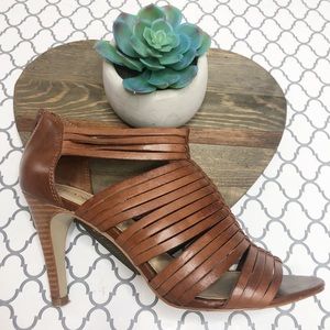 Franco Sarto Brown Leather Strappy Heels (8)